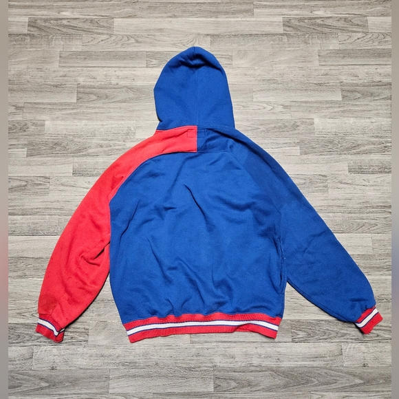 Vintage 90s Chicago Cubs Starter Hoodie Pullover Size L Sweatshirt MLB Blue Red - Picture 7 of 16